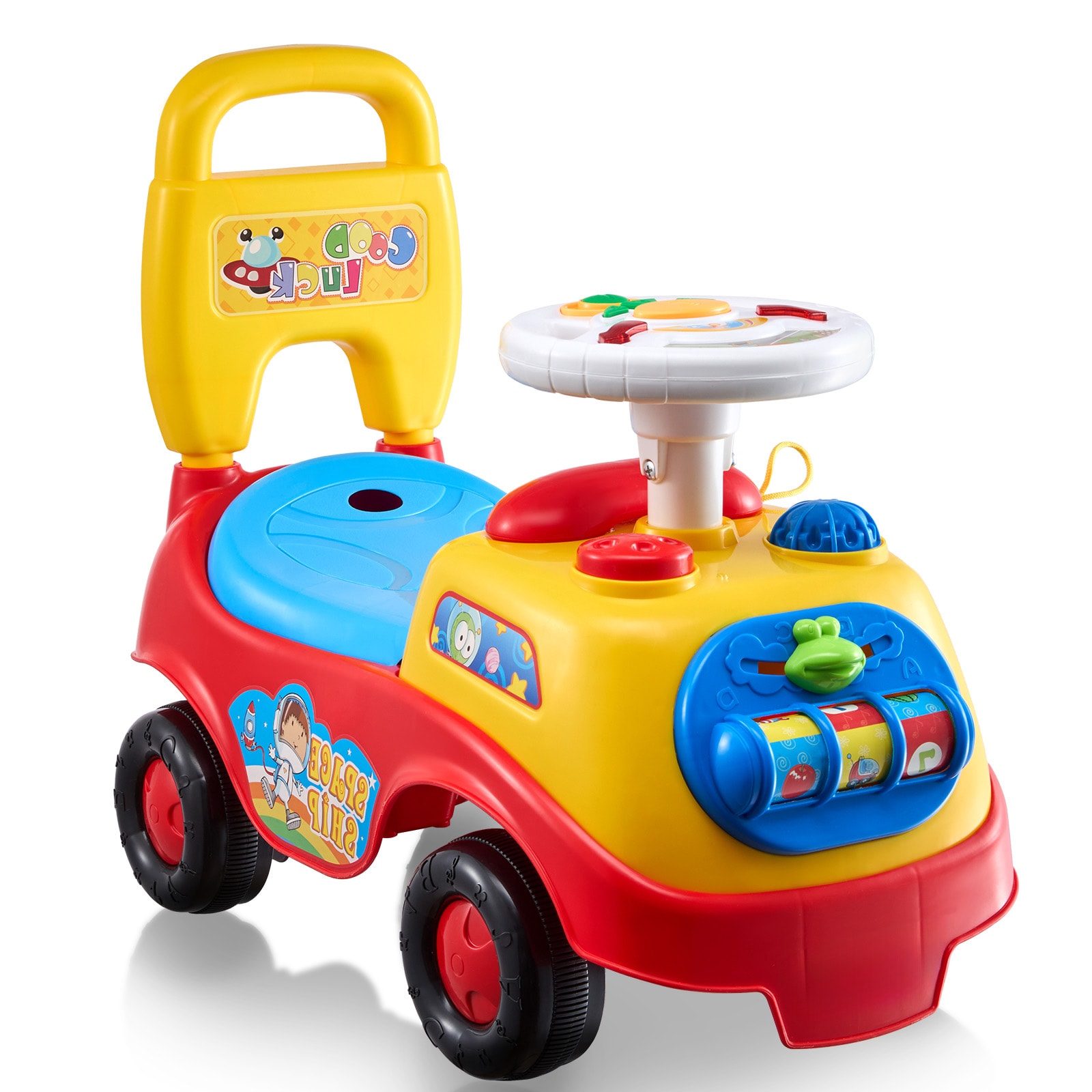 Classic Ride On Push Car For Toddlers With Steering Wheel And Horn_voghion.com